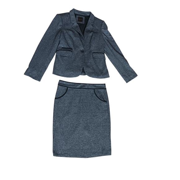 The Limited 2-Piece Suit Gray Blazer Jacket Size L & Skirt Size 8 Career Work - Picture 2 of 16